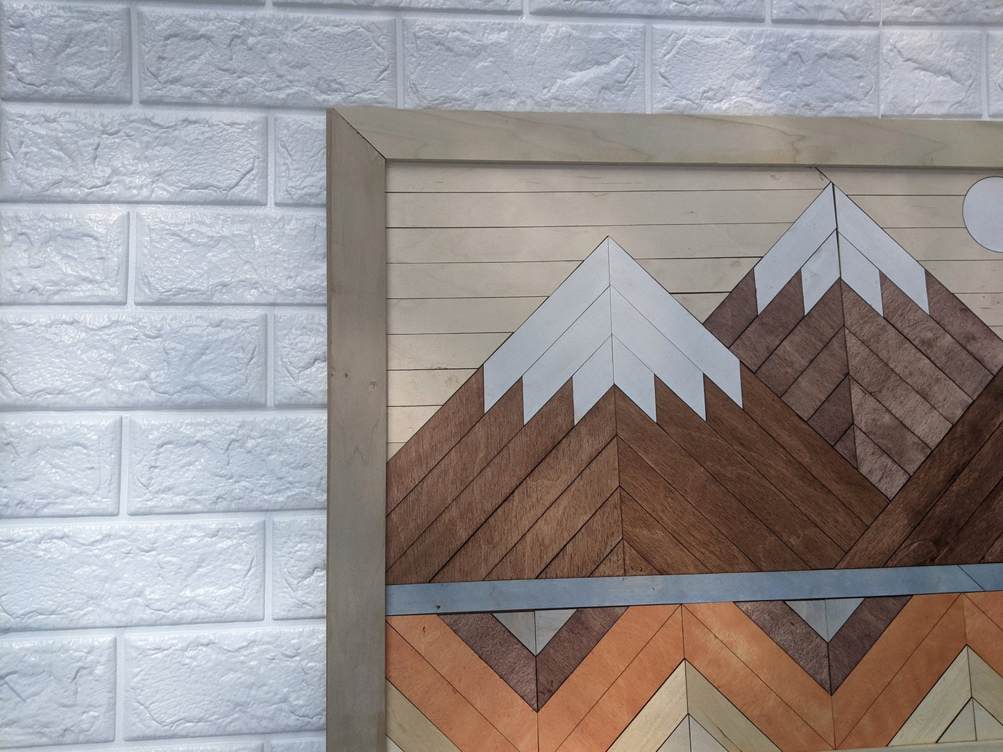 Mountain wall wood art