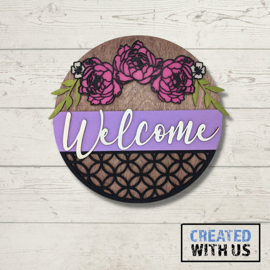 3D Welcome Sign - Roses