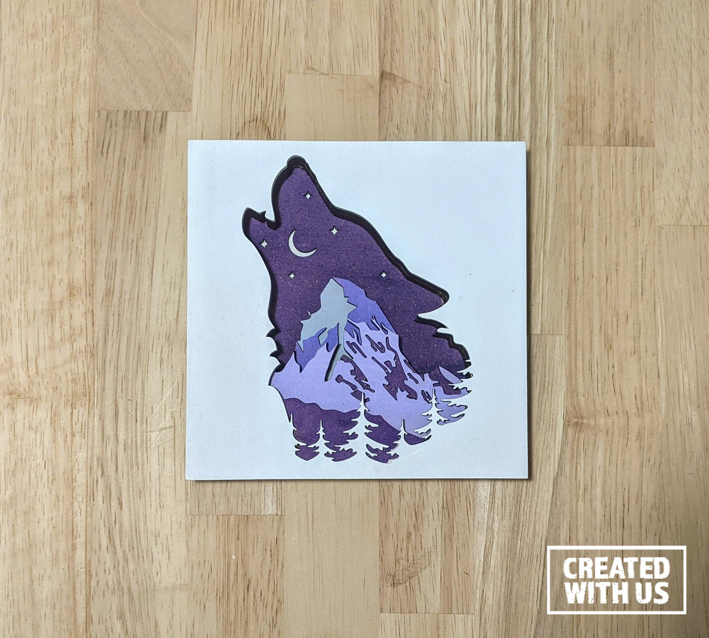 Wolf art shadowbox home décor