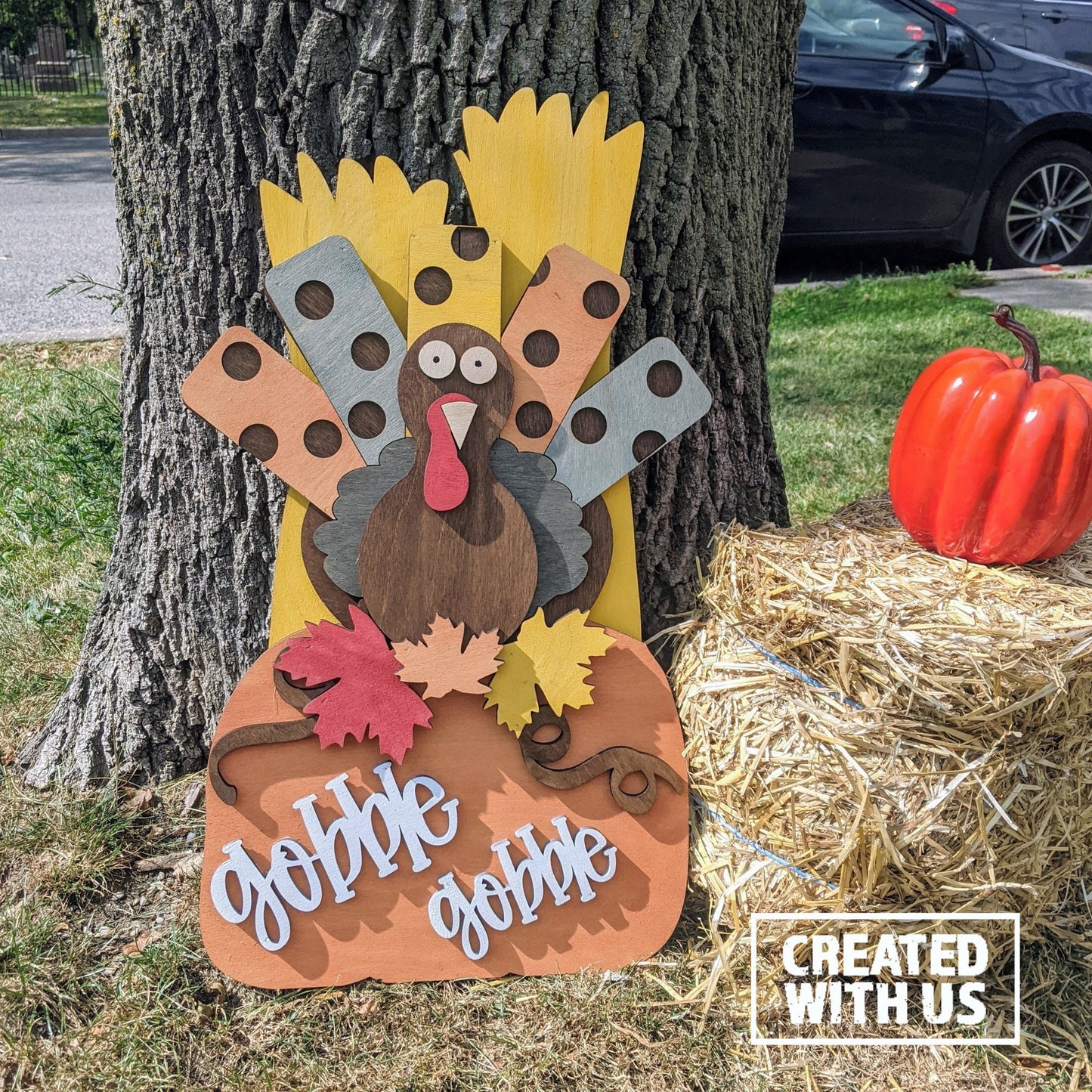 Thanksgiving Turkey Leaning Porch Sign