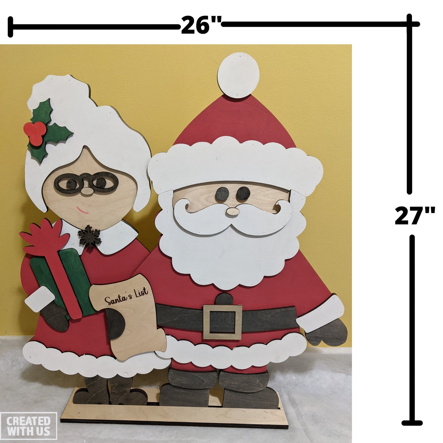 Santa and Mrs Clause large standing sign, porch sign