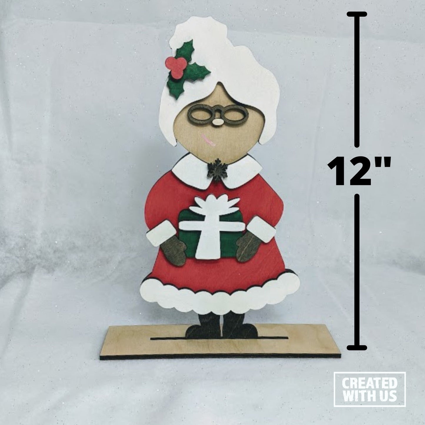 Bundle: Santa and Mrs Clause large standing sign, porch sign and shelf sitters